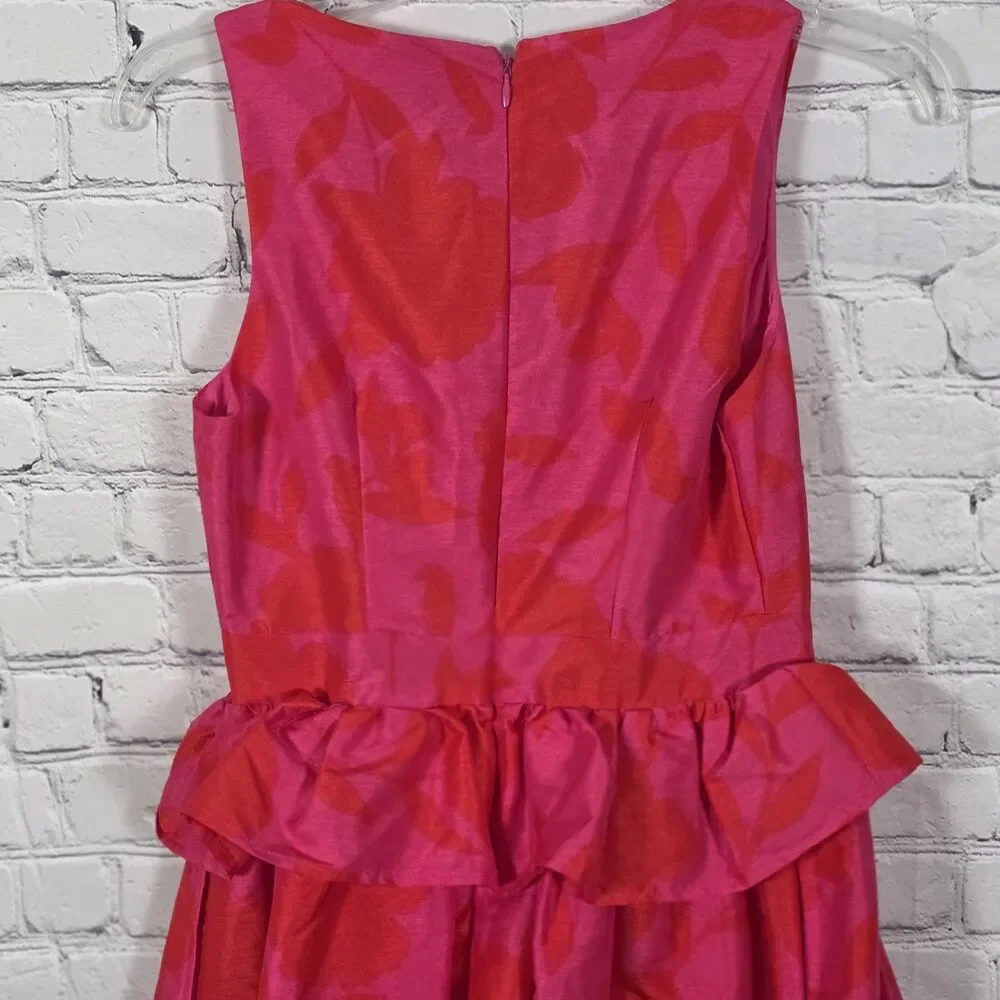 Kate Spade Women's Size 8 Classic Rose Peplum Midi Dress NWT